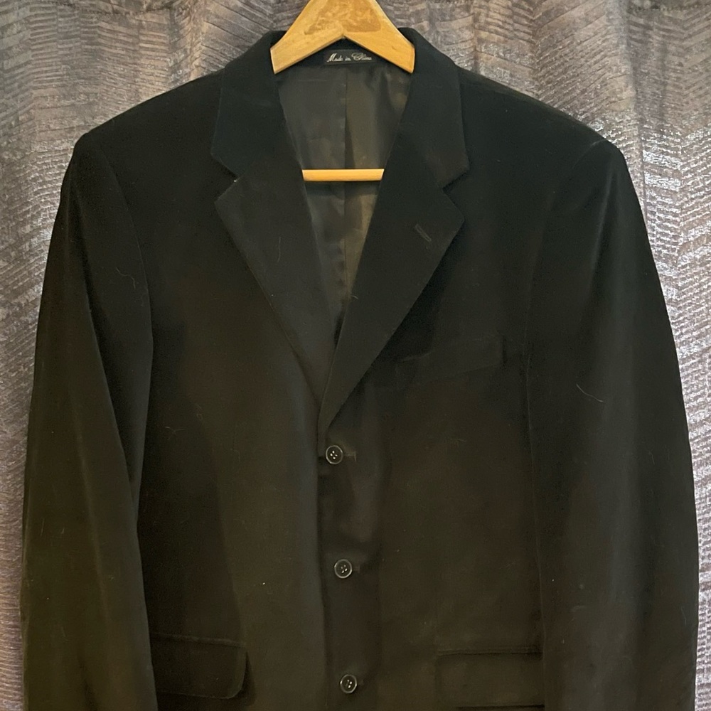 Monsieur Aldolfo mens deep purple velvet blazer
